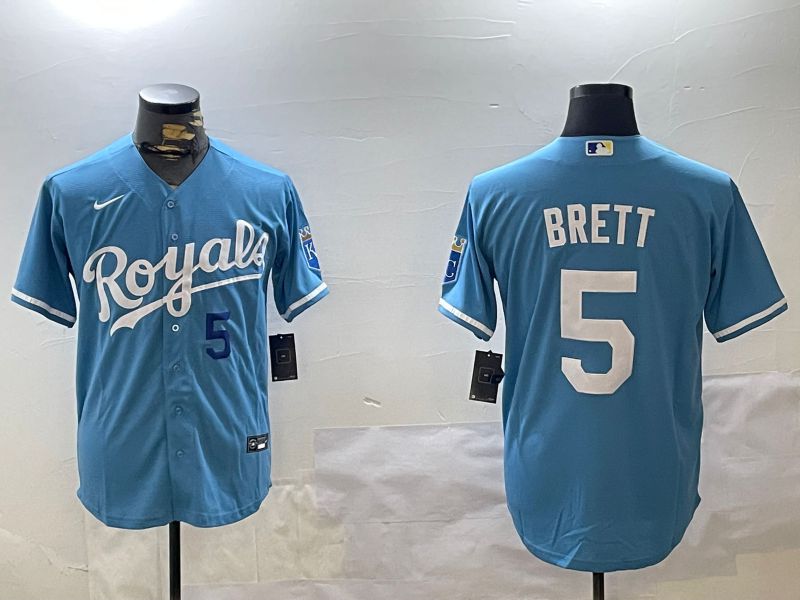 Men Kansas City Royals #5 Brett Light Blue Game 2024 Nike MLB Jersey style 4->kansas city royals->MLB Jersey